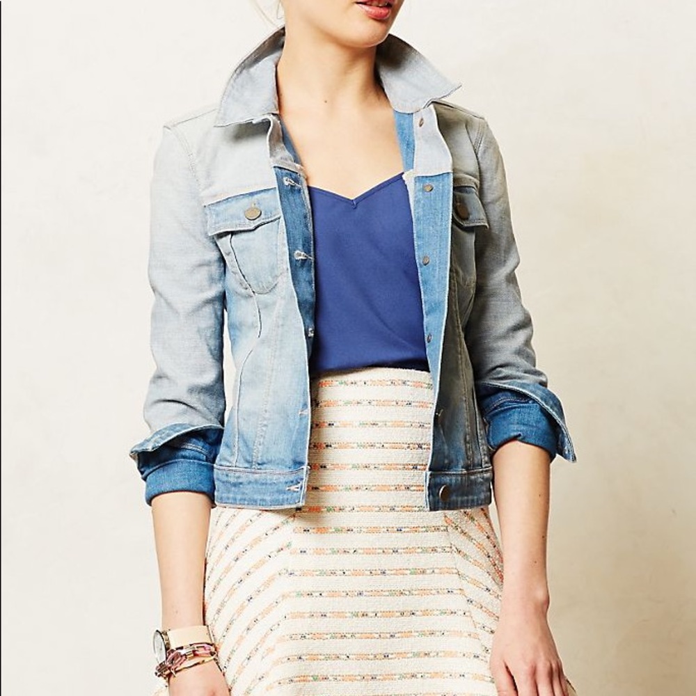 Anthropologie Colorblock Denim Jacket, Medium - Picture 1 of 7